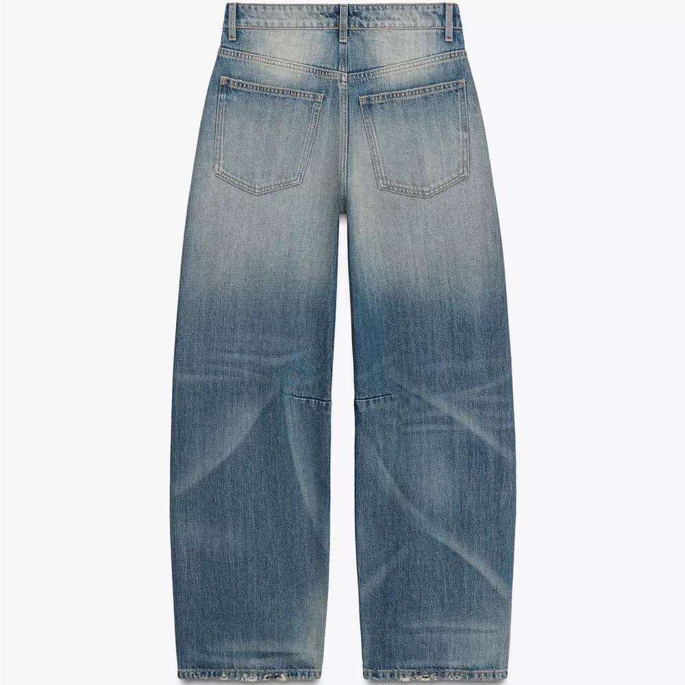 Zara New Baggy Balloon Jeans - Dark Wash - Picture 2 of 5